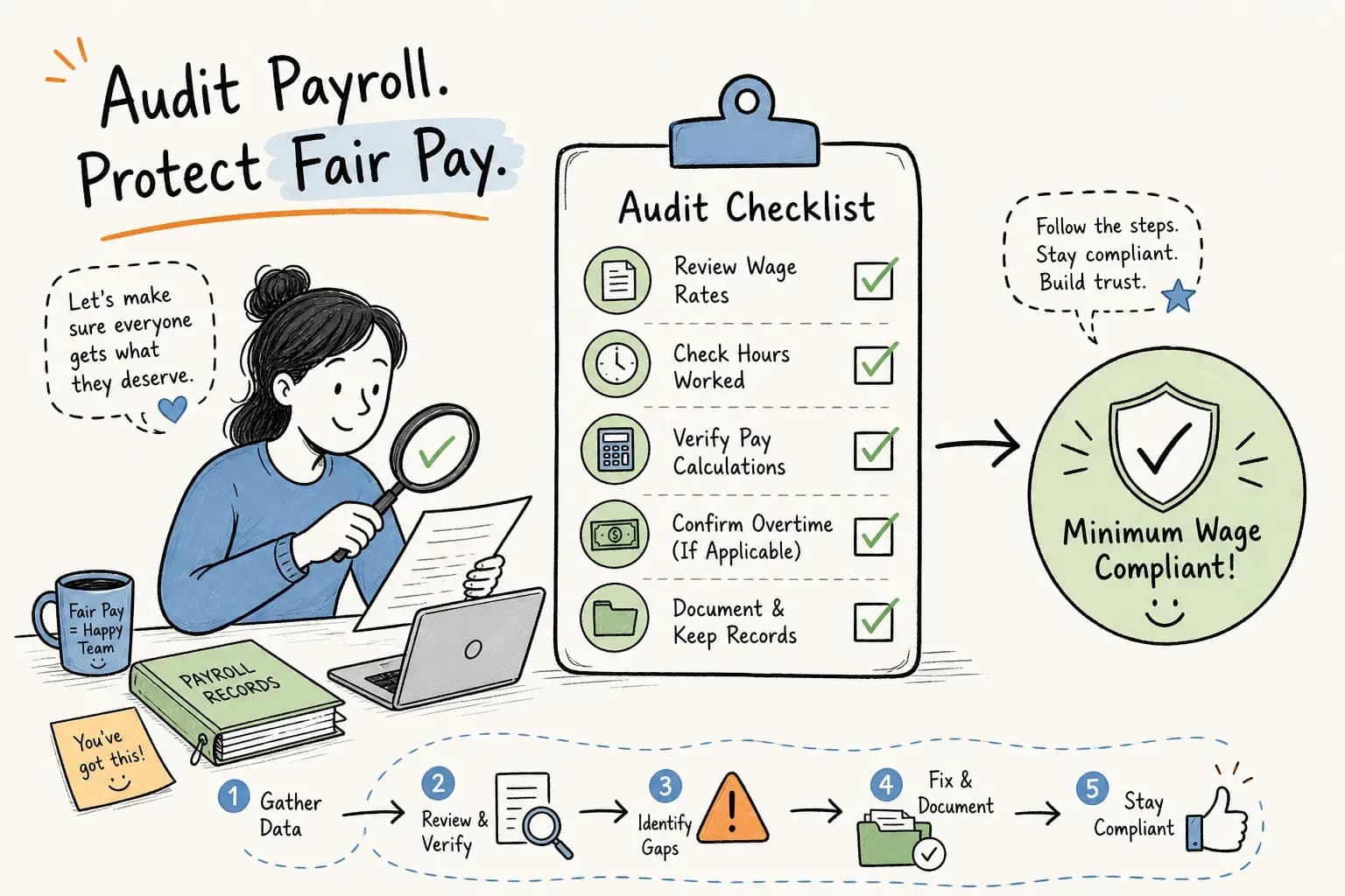 Minimum wage payroll audit: a nine-step checklist for small employers in California, Nevada, Texas, Pennsylvania, Arizona, Utah and Florida
