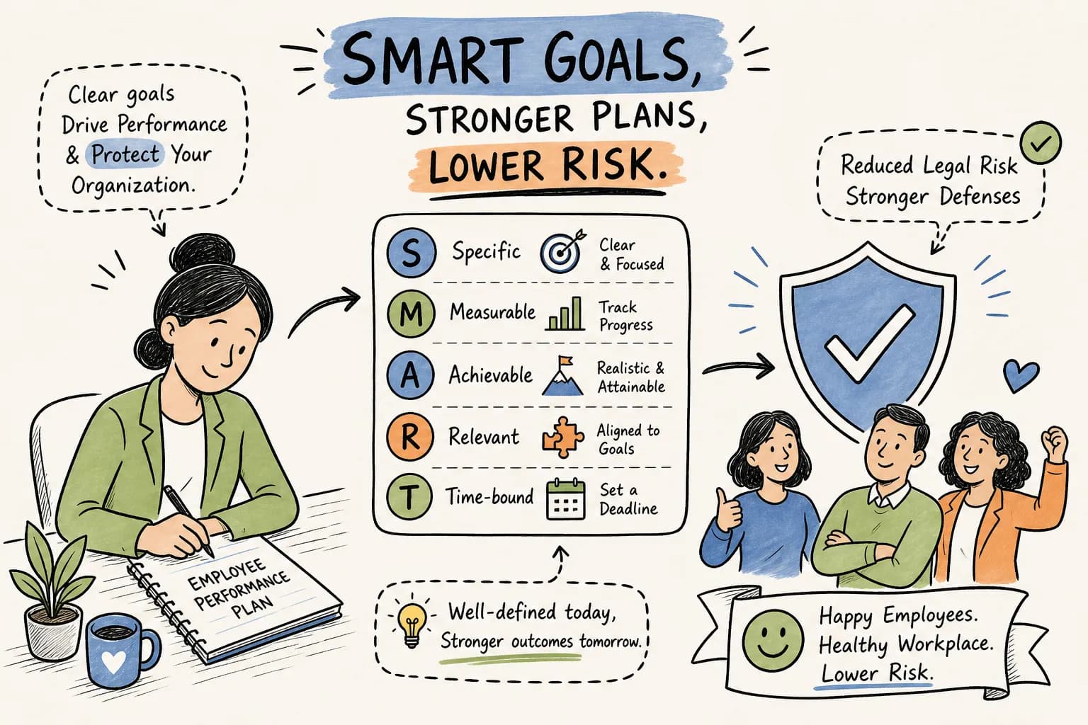 How to Create SMART Goals for Employee Performance Plans That Reduce Legal Risk
